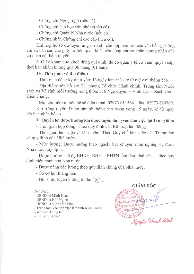 Tuyển dụng lao động tháng 10/2020